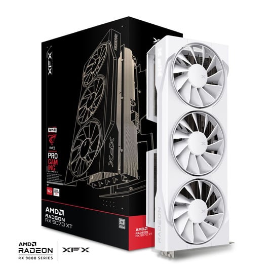 XFX Swift AMD Radeon™ RX 9070 XT White Triple Fan Gaming Edition