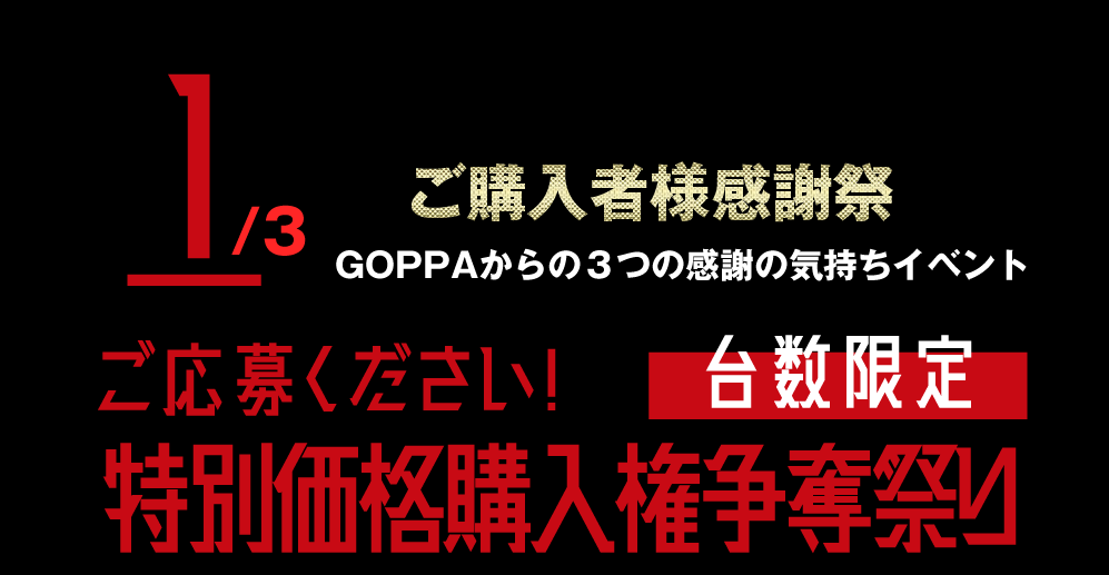 キャンペーン１　台数限定特別価格購入権争奪祭り